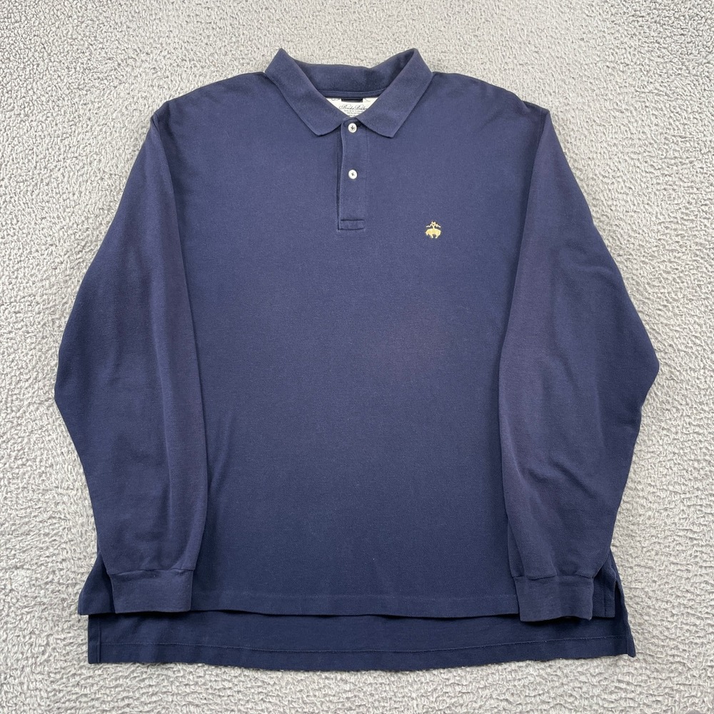 Brooks Brothers Polo Mens XL Navy Golden Fleece Long Sleeve 100% Cotton USA Made